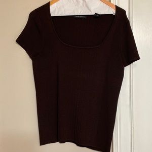 Brown firm fitting top; waist length